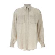 Brunello Cucinelli Beige Skjorta med Fickor Beige, Dam