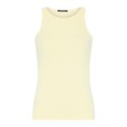 Bruuns Bazaar Rib Tank Top i Tender Yellow Beige, Dam