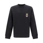 Dolce & Gabbana Krona Bi Broderad Bomullssweatshirt Black, Herr