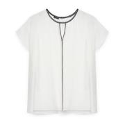 Fiorella Rubino Blus med svarta kanter White, Dam