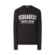 Dsquared2 Svart Tryckt Sweatshirt Italienskt Tillverkad Black, Herr