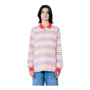 JW Anderson Randig polotröja med kontrastdetaljer Multicolor, Dam