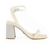 Guess Lädersandal med gummisula Beige, Dam