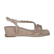 ALMA EN PENA Rhinestone Kilklack Sandaler Brown, Dam