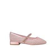 ALMA EN PENA Rhinestone Mesh Ballet Flats Pink, Dam