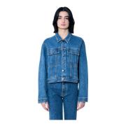 Khaite Klassisk Denimjacka Panelkonstruktion Blue, Dam