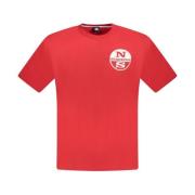 North Sails Röd Crew Neck Tee Klassisk Passform Red, Herr