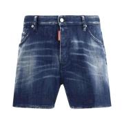 Dsquared2 Vintage Casual Denim Shorts med Fickor Blue, Herr