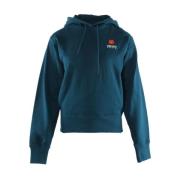 Kenzo Blå Klassisk Crest Hoodie för Kvinnor Blue, Dam