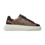 Guess Bruna lädersneakers - Logomönster Brown, Herr