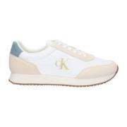 Calvin Klein Ikoniska Retro Runner Mocka Sneakers White, Herr