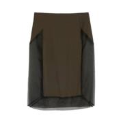 Ami Paris Midskjort i crêpe Brown, Dam