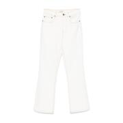 Tory Burch Vita Jeans med Klassiska Fem Fickor White, Dam