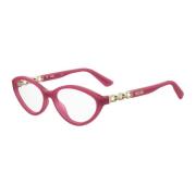 Moschino Röda Acetatramglasögon med klassisk design Red, Dam