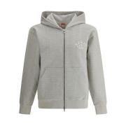 Kenzo Dragonfly Monogram Dragkedja Hoodie Stiligt Design Gray, Herr