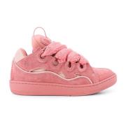 Lanvin Mocka och Mesh Lågtoppsneakers Pink, Dam