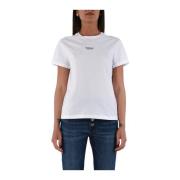 Dondup Bomull Jersey T-shirt med Brodyr White, Dam