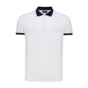 Fendi Vit Polo Skjorta med Blå Detaljer White, Herr