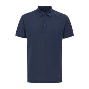 Corneliani Navy Blue Polo Shirt Classic Collar Blue, Herr