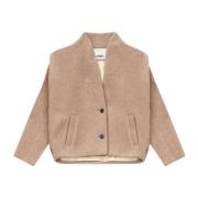 Isabel Marant Strukturerad ullblandad jacka i taupe Beige, Herr