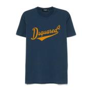 Dsquared2 Mjuk Logotyp T-shirt Blå Rund Hals Kort Ärm Blue, Herr