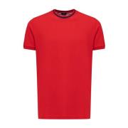 Fendi Röd Rund Hals Bomull T-shirt Red, Herr