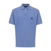 Canali Blå kortärmad polotröja grodknapp Blue, Herr