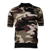 Dolce & Gabbana Silke Camo Polo T-shirt Multicolor, Herr