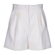 Max Mara Högmidjade Vita Ull Shorts White, Dam