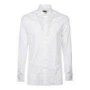 Ermenegildo Zegna Stretchig långärmad bomullsskjorta White, Herr