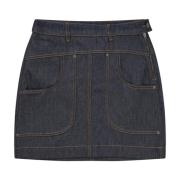 Munthe Denimkjol med Oversize Fickor Blue, Dam