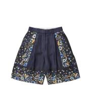 Munthe Silkeblommig Shorts Black, Dam