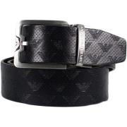 Emporio Armani Blått Reversibelt Läderbälte för Män Blue, Herr