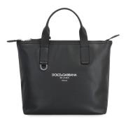 Dolce & Gabbana Läder Toteväska med Handtag Black, Herr