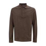 Corneliani Brun långärmad polotröja Brown, Herr