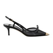 Elisabetta Franchi Svarta Slingback Platta Skor med Mesh-insatser Blac...