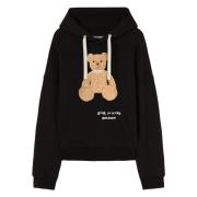 Palm Angels Svart Bear Mind Hoody Black, Herr