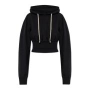 Rick Owens Kort hoodie Black, Dam