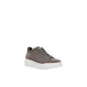 Max Mara Eleganta lädersneakers med ullfoder Gray, Dam