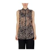 Guess Leopard Ärmlös Blus ModelStyle Brown, Dam