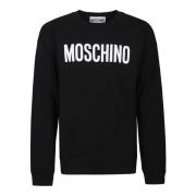 Moschino Tryckt Sweatshirt för Stiligt Utseende Black, Herr