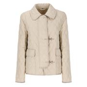 Fay Quiltad Beige Parka med Krage Beige, Dam