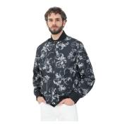 Versace Jeans Couture Svart Reversibel Bomber med Barocco Print Black,...