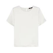 Max Mara Satin Effekt Hamburg T-shirt White, Dam