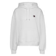 Tommy Jeans Vit Hoodie Tröja Retrostil White, Dam