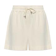 Moncler Bomullsshorts med logopatch Beige, Dam