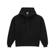 Saint Laurent Hoodie med halv dragkedja och lång ärm Black, Herr