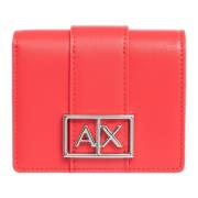 Armani Exchange Plånbok med knappstängning och logotyp Red, Dam