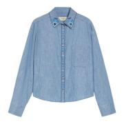 Max Mara Weekend Chambray Bomullsskjorta Blue, Dam