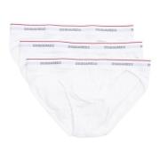 Dsquared2 Enfärgade Briefs 3-Pack med Logotyp Midja White, Herr